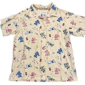 Earth Angels Pajama Party Dogs Top Size Large Cotton NEW No Tags